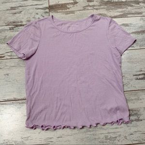 American Eagle Pastel Purple Ruffle Ribbed XS